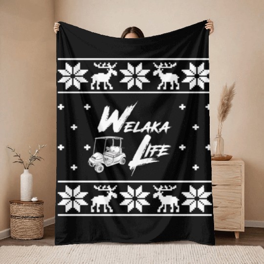 Welaka Life Christmas Golf Cart Throw Blankets