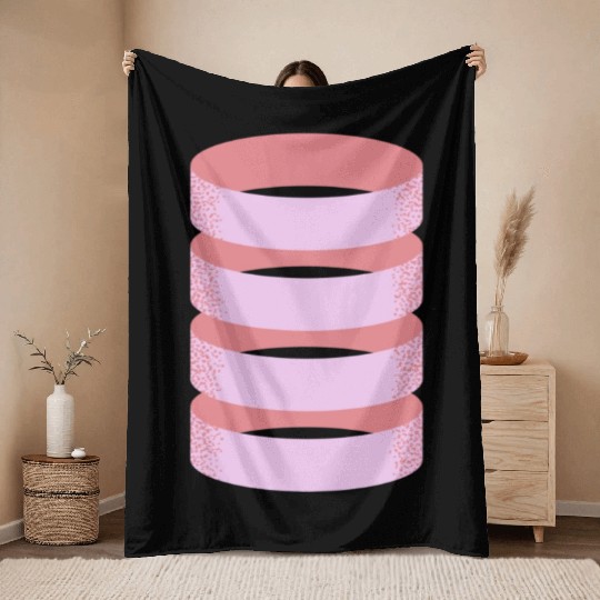 Cylinder Modern Neon Shape Throw Blankets