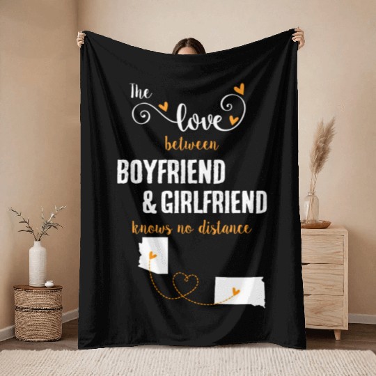 Love Between BF And GF Arizonna To South Dakota Throw Blankets