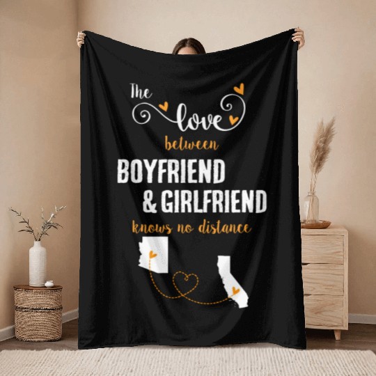 Love Between BF And GF Arizonna To California Gift Throw Blankets