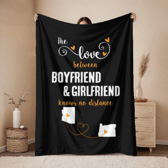 Love Between BF And GF Arizonna To Oregon Gift Throw Blankets