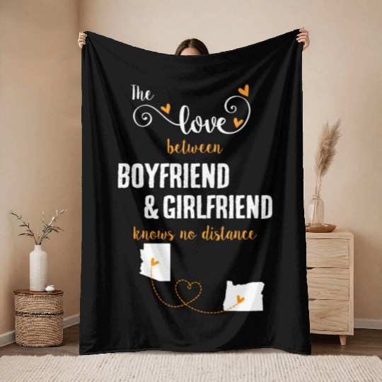 Love Between BF And GF Arizonna To Oregon Gift Throw Blankets