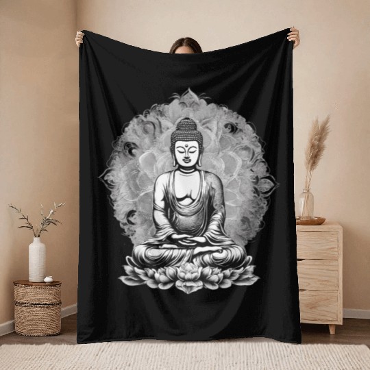 Nirvana Buddhism Throw Blankets