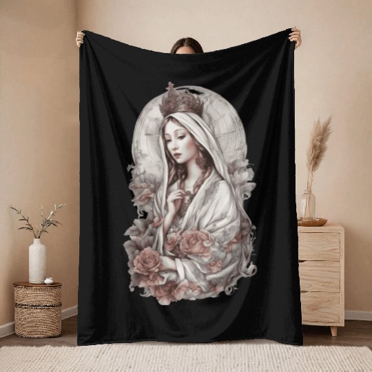 Blessed Virgin Mary Throw Blankets