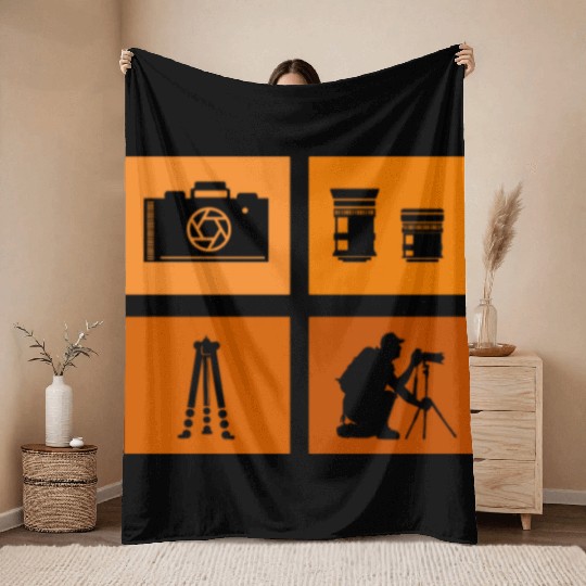 Photography-Camera Wildlife-Nature-Photographer Throw Blankets