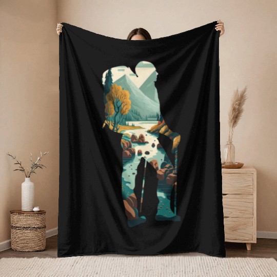 Hiking Trip Outdoor Adventure Vacation Throw Blankets