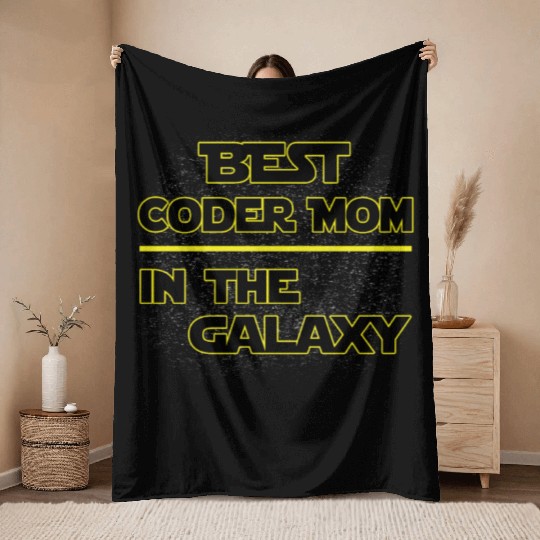 Best Coder Mom In The Galaxy Mother's Day Gift Throw Blankets