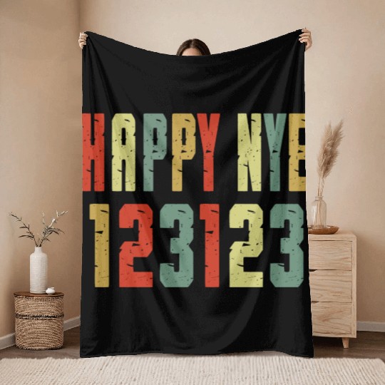 123123 Happy New Year 2024 NYE Throw Blankets