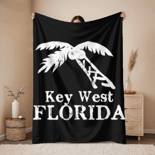Key West Florida Palm Tree Souvenirs Gifts Throw Blankets