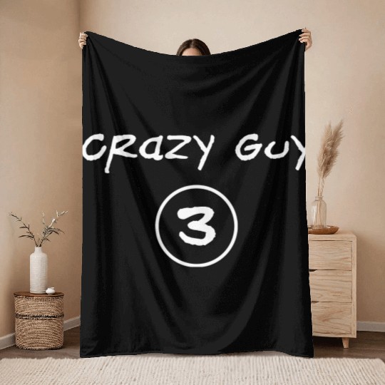 Best Friends for 3 - crazy guy 03 Throw Blankets