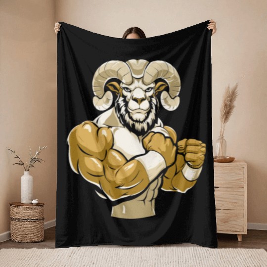 Workout Gym Sheep Throw Blankets