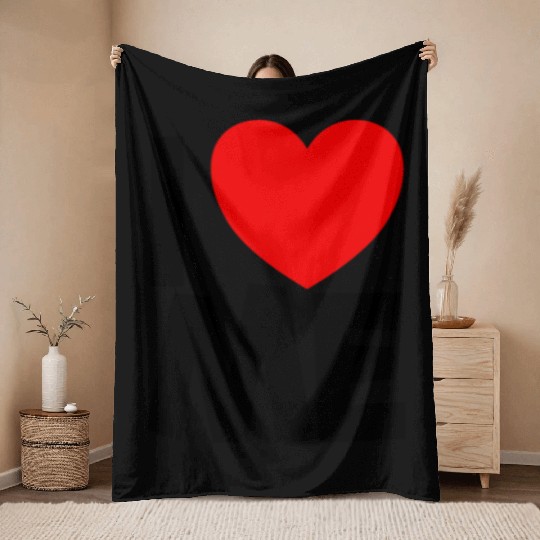 I Love Me Red Heart Self Love Affirmation Throw Blankets