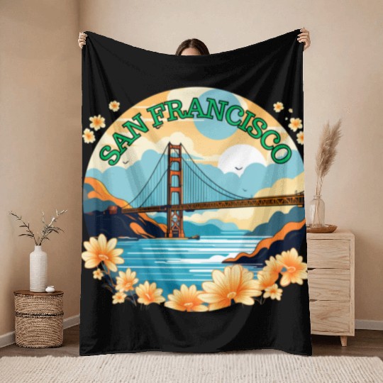 Golden Gate Bridge - San Francisco Throw Blankets