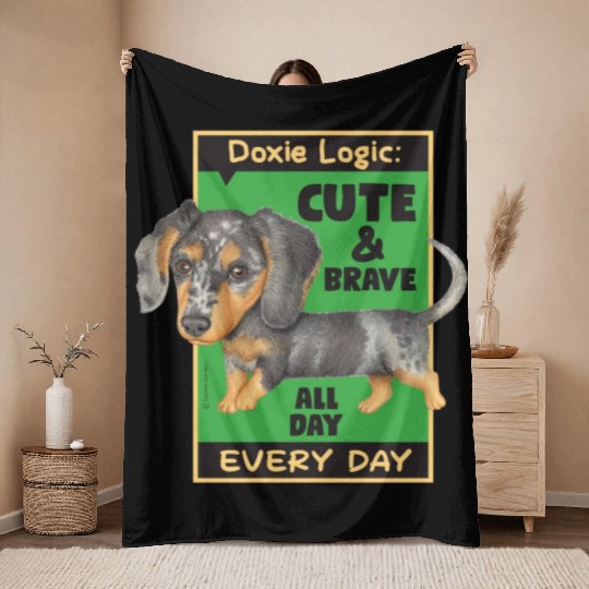 Dachshund Logic Throw Blankets