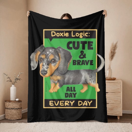 Dachshund Logic Throw Blankets