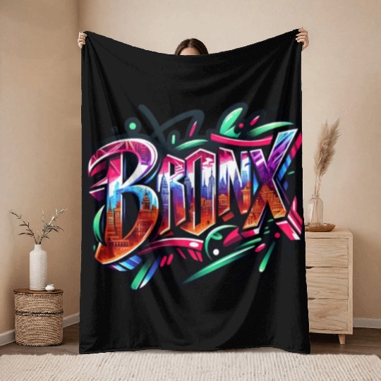 Bronx New York Graffiti Throw Blankets