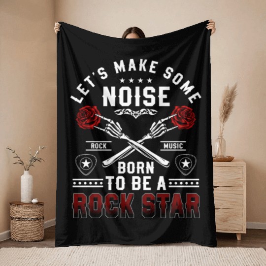 Rock Hard Rock Music Genre Throw Blankets
