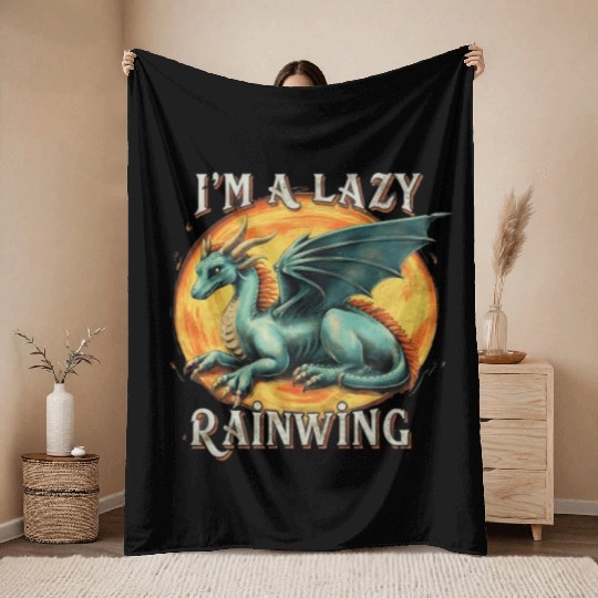 Chill Vibes Only: Lazy RainWing's Wings of Fire Throw Blankets
