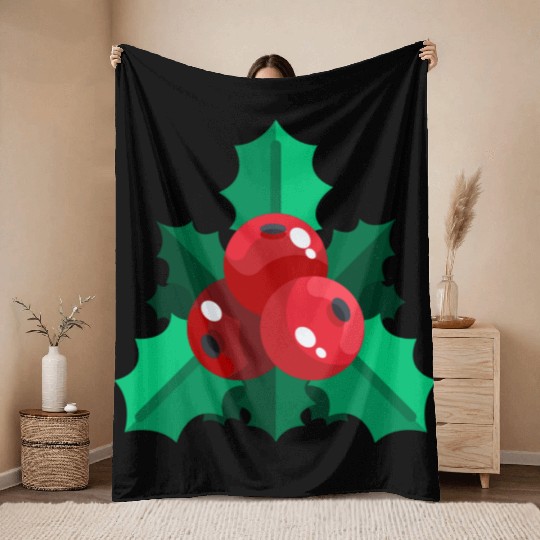 mistletoe christmas Throw Blankets