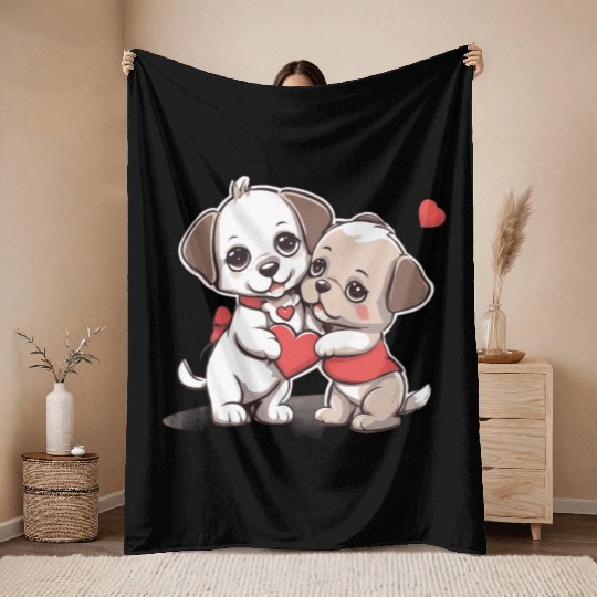 Puppy Love Throw Blankets