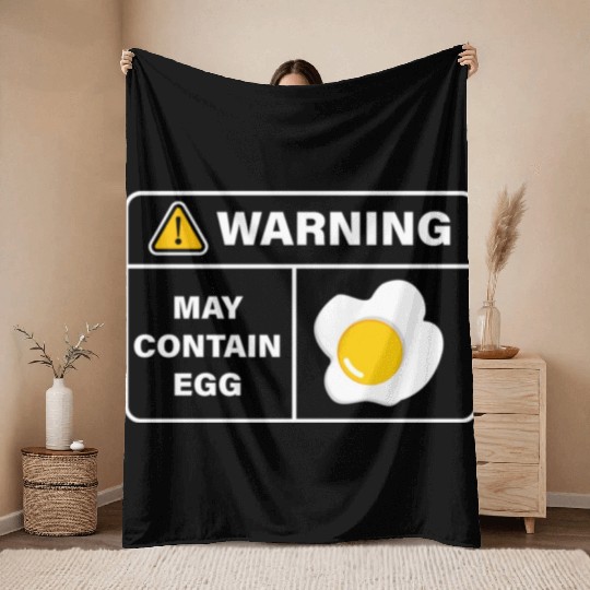 Fried Egg Lover Funny Foodie Throw Blankets