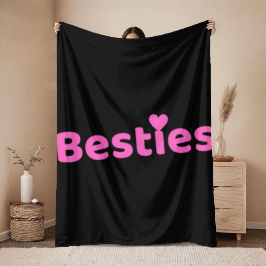 Best friends forever besties Throw Blankets