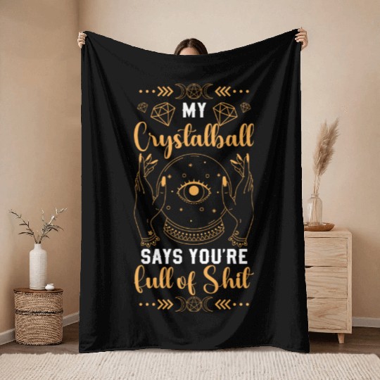 Crystal Ball Magical Signs Throw Blankets