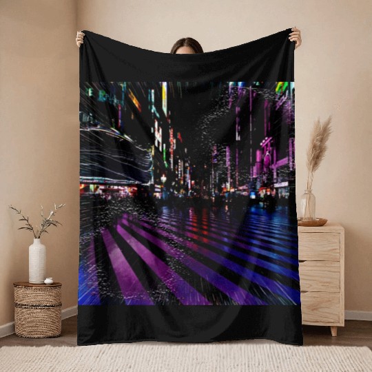 Cyber Punk Throw Blankets