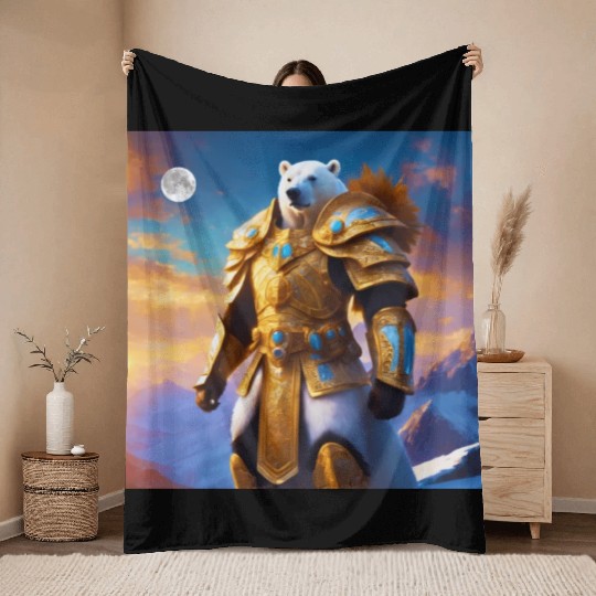 King Polar Bear Throw Blankets