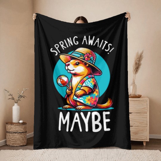 Groundhog Day 2024 Enthusiast February 2nd Throw Blankets