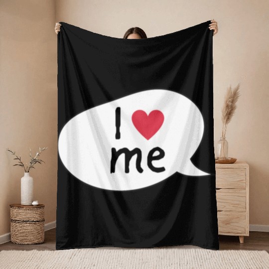I love me affirmation Throw Blankets
