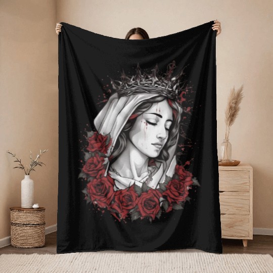 Mary, Mother Of Jesus Throw Blankets
