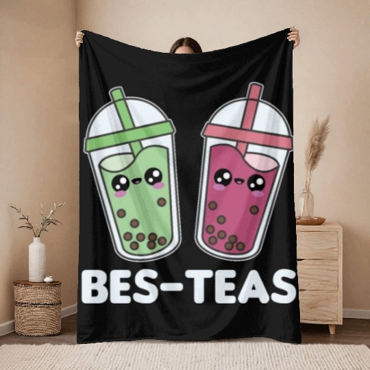 Best-Teas - Bubble Tea Kawaii Boba Tea Love Throw Blankets