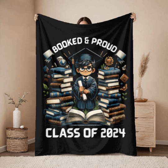 Literary Laureate: Booked & Proud - Class of 2024 Throw Blankets