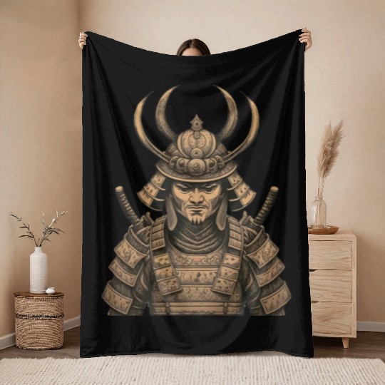 The Samurai Throw Blankets