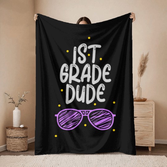 Kindergarten Teacher Funny Student 1st Graduation Throw Blankets