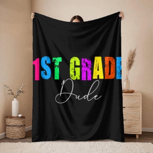 Kindergarten Teacher Funny Student 1st Graduation Throw Blankets