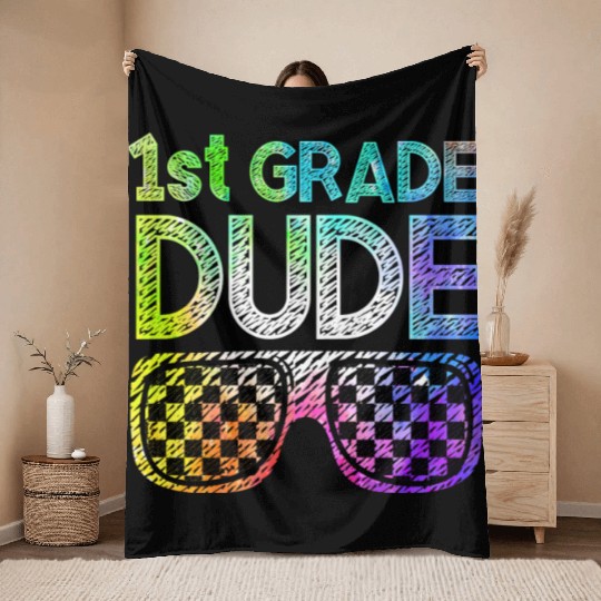 Kindergarten Teacher Funny Student 1st Graduation Throw Blankets