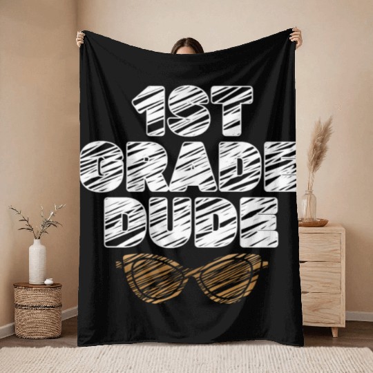 Kindergarten Teacher Funny Student 1st Graduation Throw Blankets