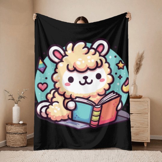 Little Cute Llama Throw Blankets