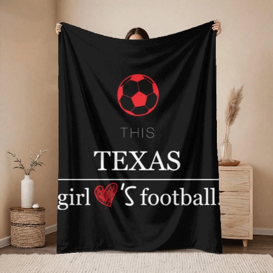 This girl texas football Throw Blankets