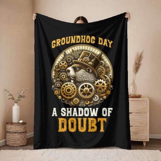 Groundhog Day 2024 Enthusiast February 2nd Throw Blankets