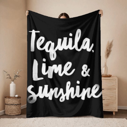 Tequila Lime Sunshine Funny Mexican Alcohol Cool Throw Blankets