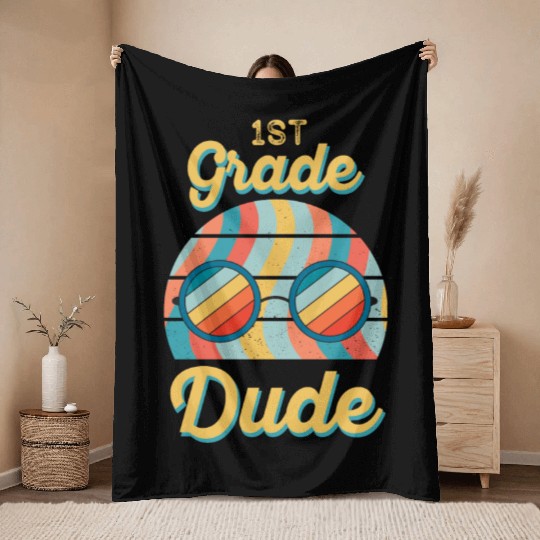 Kindergarten Teacher Funny Student 1st Graduation Throw Blankets