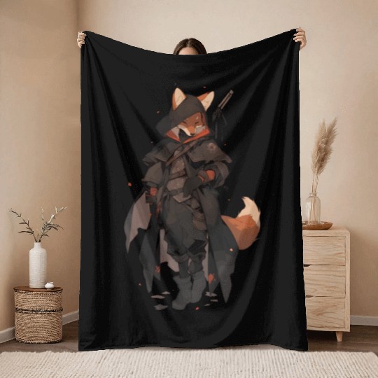 Dexterious Fox Rogue Throw Blankets