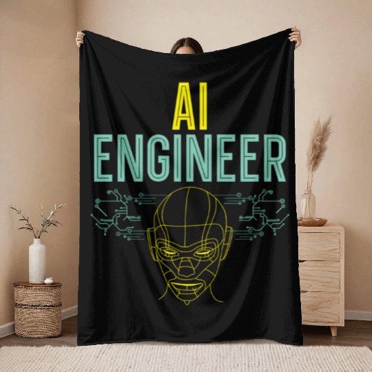 Ai Robot Ificial Intelligence Futuristic Technolog Throw Blankets