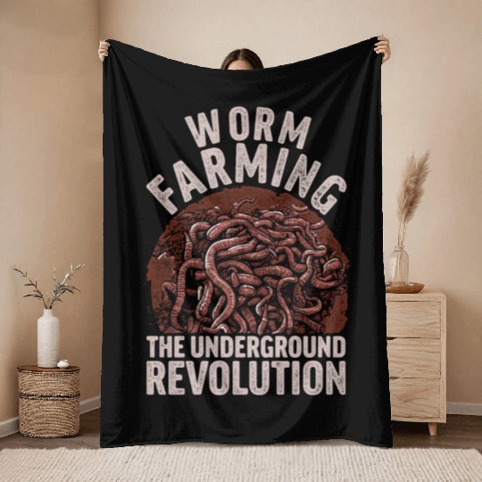 Worm Farming The Underground Revolution Throw Blankets