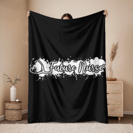 Future Nurse Newborn Nurse Throw Blankets
