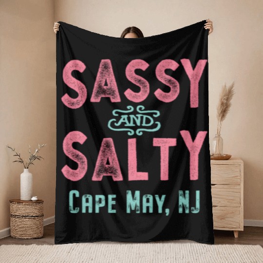 Cape May New Jersey Sassy And Salty Throw Blankets
