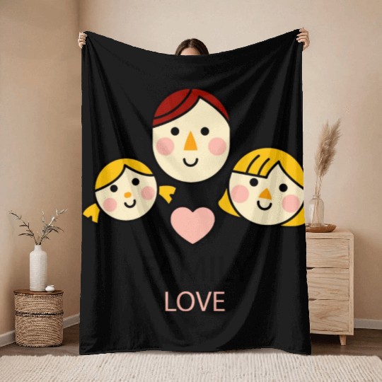 family love Throw Blankets